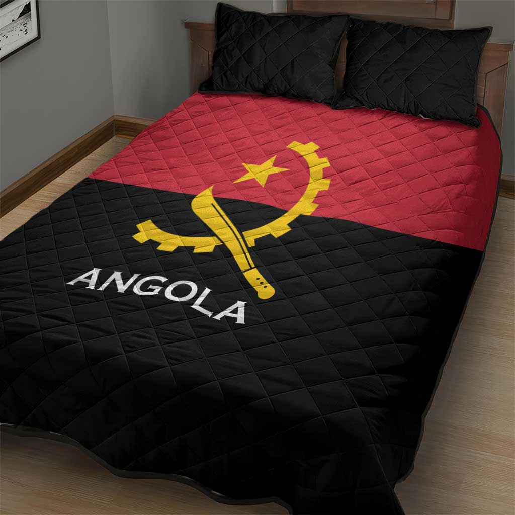 Angola Country Flag Stylized Quilt Bed Set LT15
