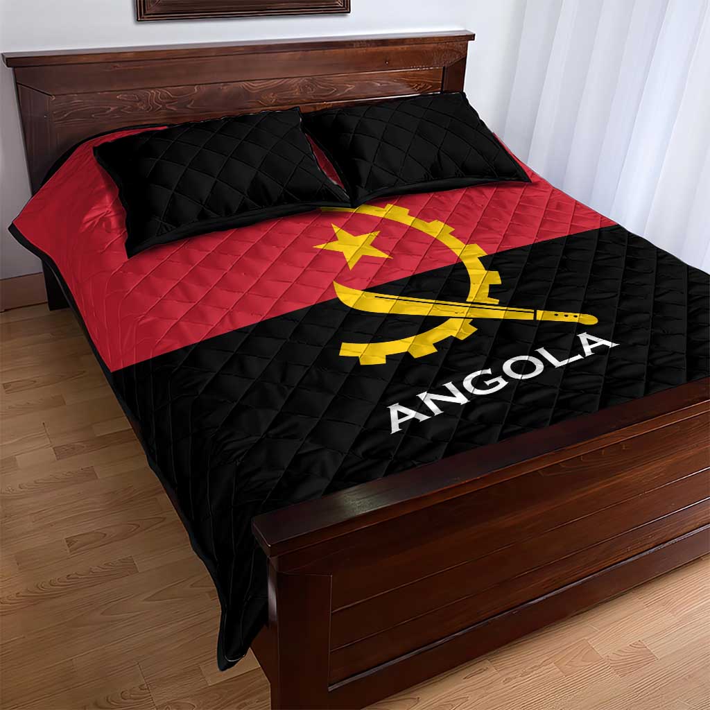 Angola Country Flag Stylized Quilt Bed Set LT15