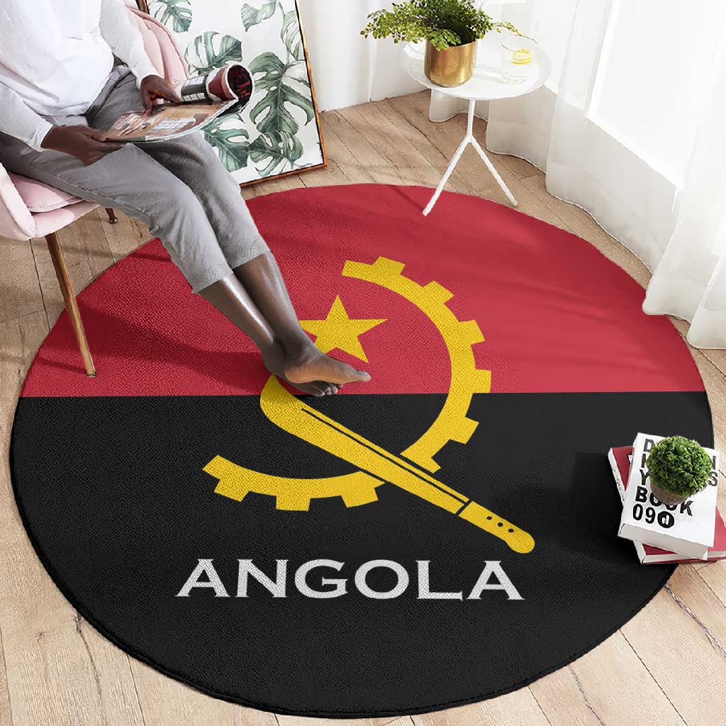 Angola Country Flag Stylized Round Carpet LT15