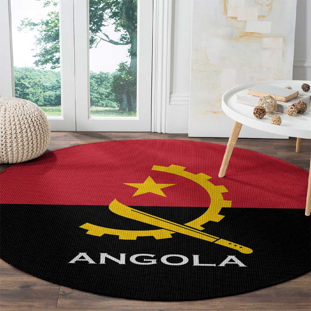 Angola Country Flag Stylized Round Carpet LT15