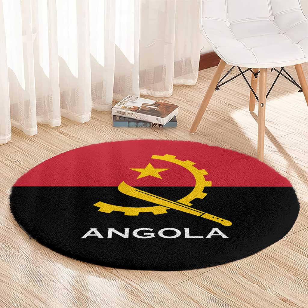 Angola Country Flag Stylized Round Carpet LT15