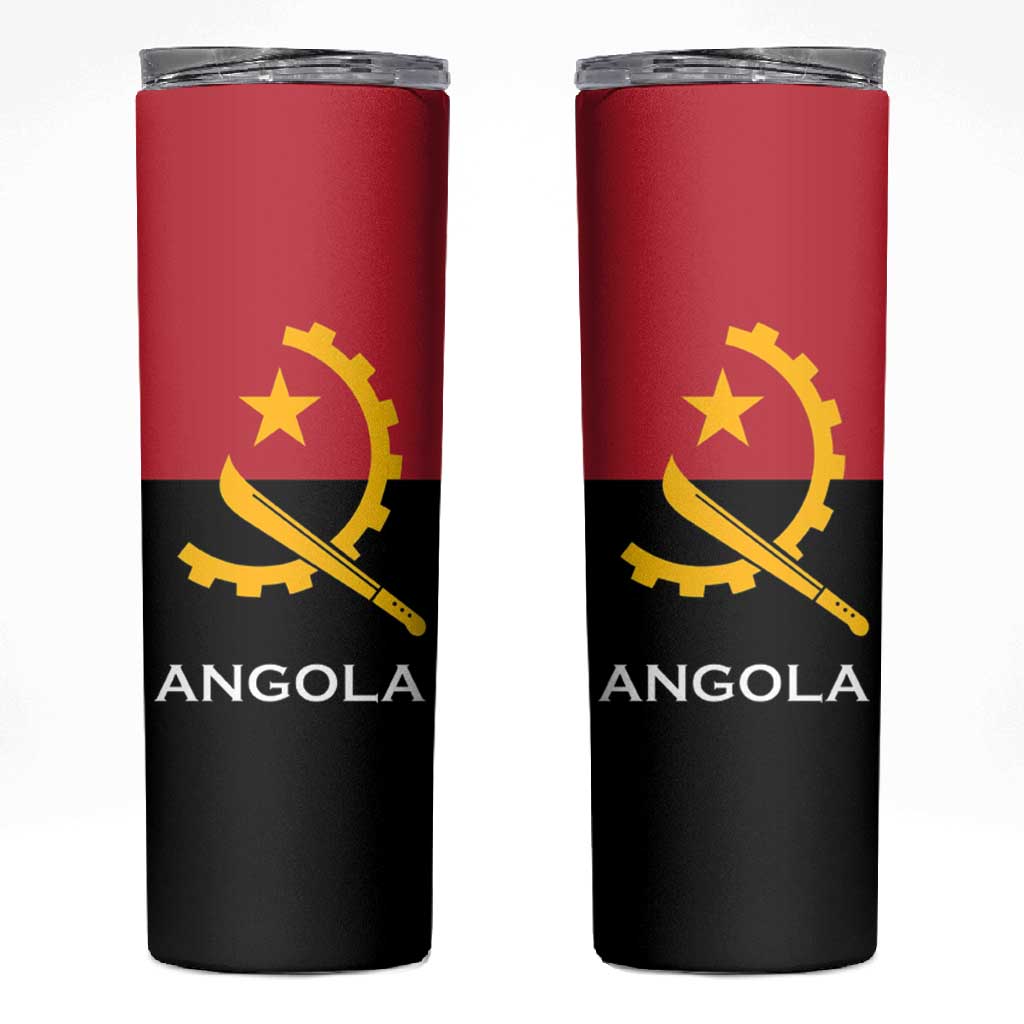 Angola Country Flag Stylized Skinny Tumbler LT15