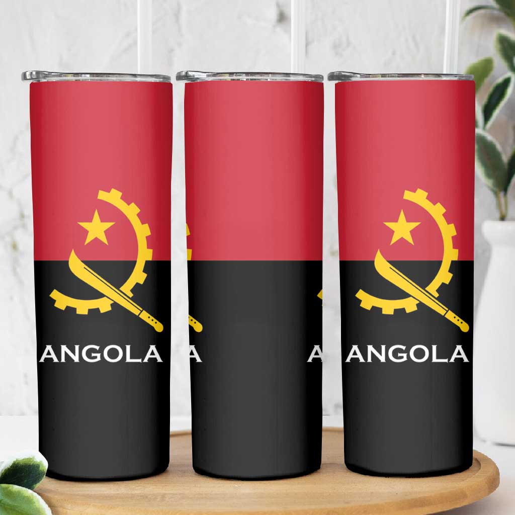 Angola Country Flag Stylized Skinny Tumbler LT15