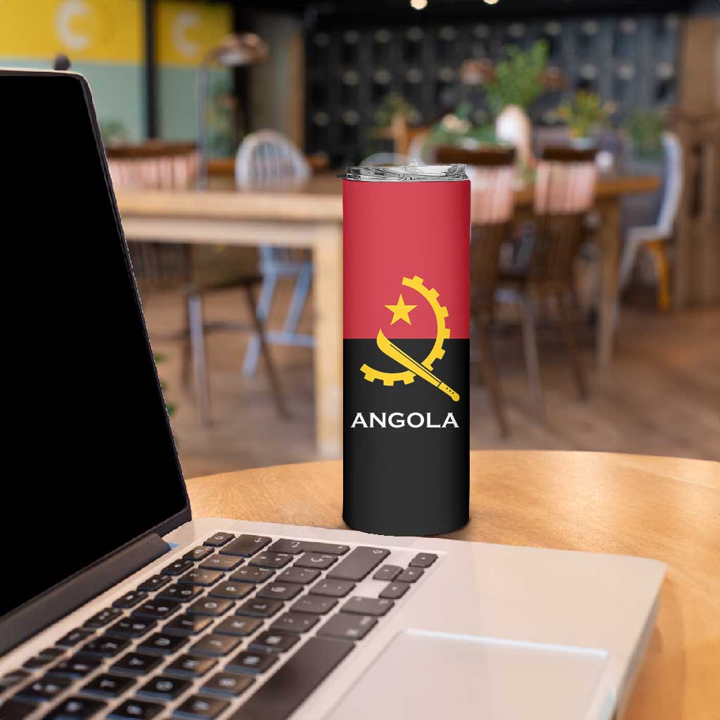 Angola Country Flag Stylized Skinny Tumbler LT15