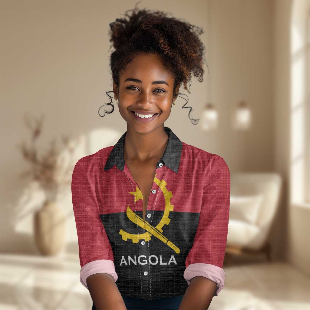 Angola Country Flag Stylized Women Casual Shirt LT15