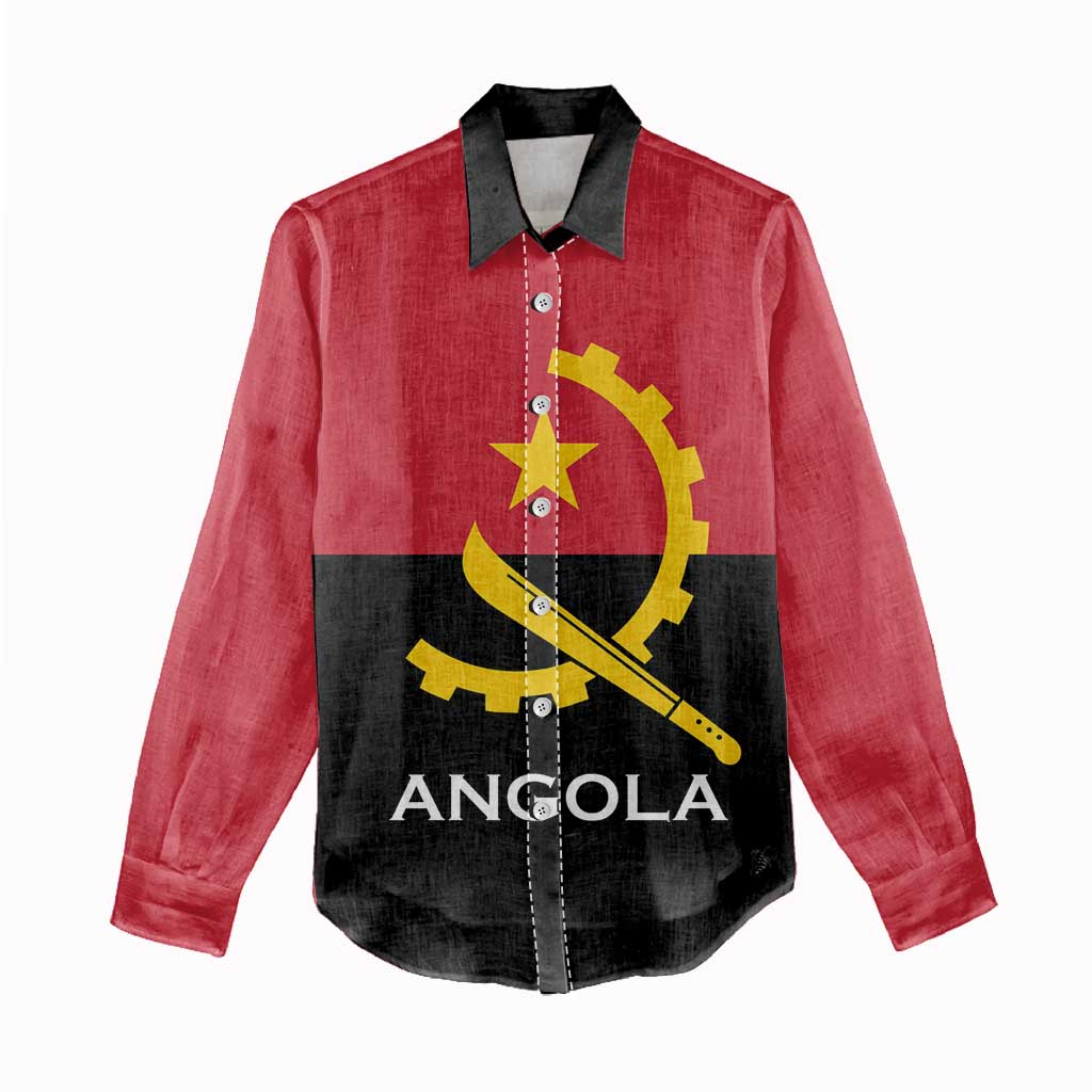 Angola Country Flag Stylized Women Casual Shirt LT15