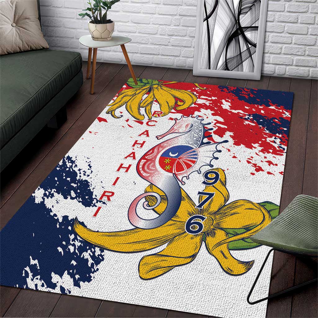 Département de Mayotte Area Rug Ra Hachiri 976 Map With Ylang Ylang LT15