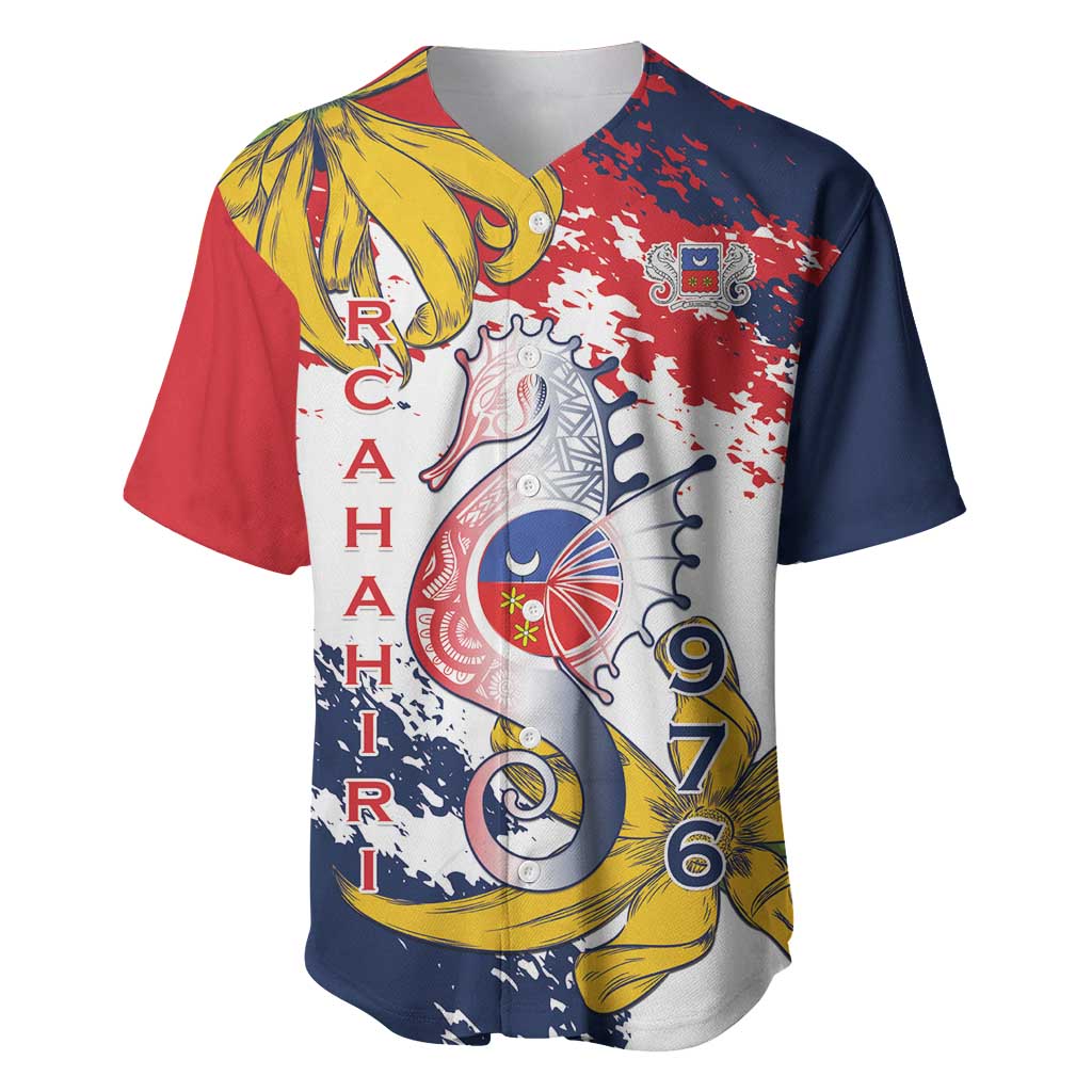 Département de Mayotte Baseball Jersey Ra Hachiri 976 Map With Ylang Ylang LT15