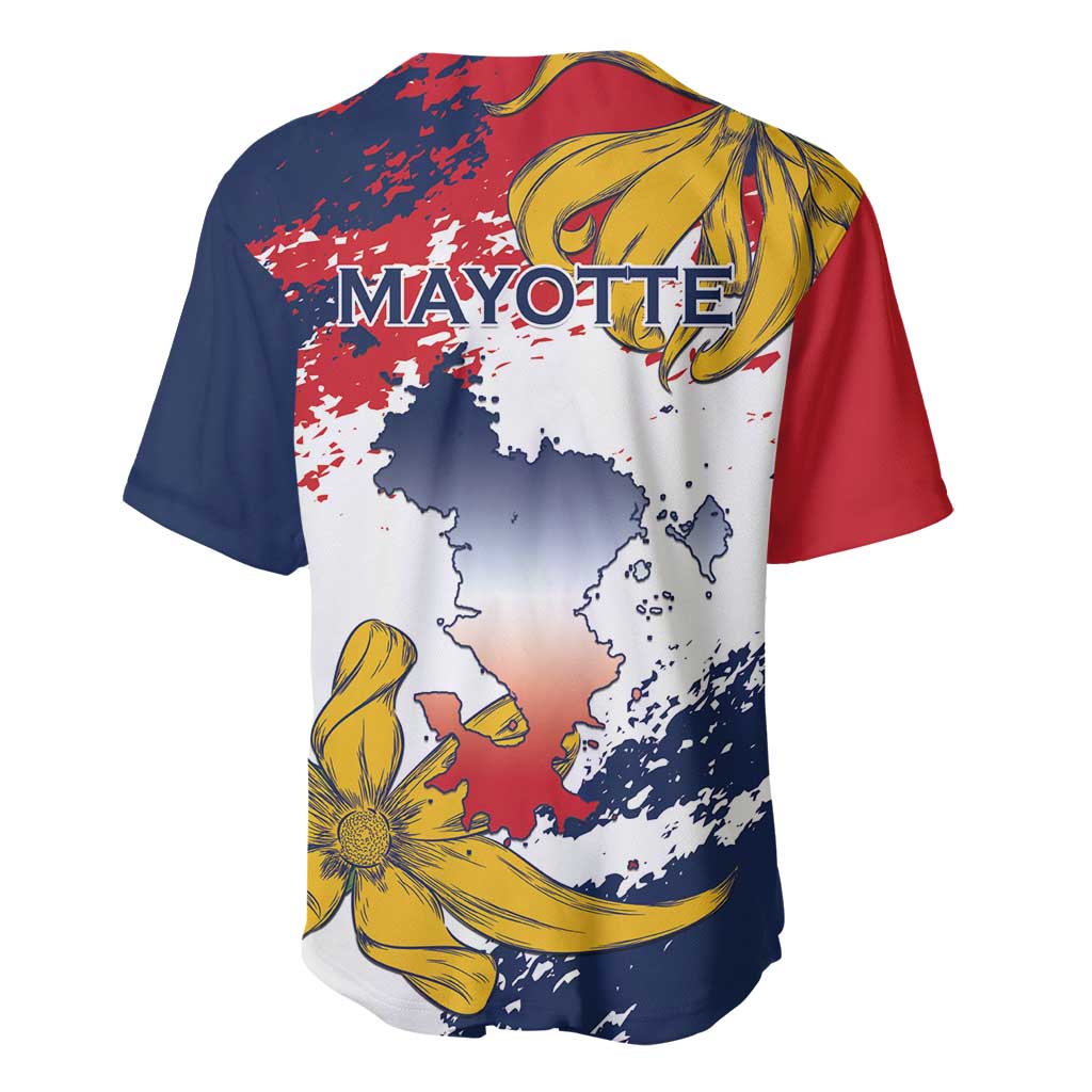 Département de Mayotte Baseball Jersey Ra Hachiri 976 Map With Ylang Ylang LT15