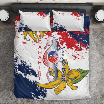 Département de Mayotte Bedding Set Ra Hachiri 976 Map With Ylang Ylang LT15