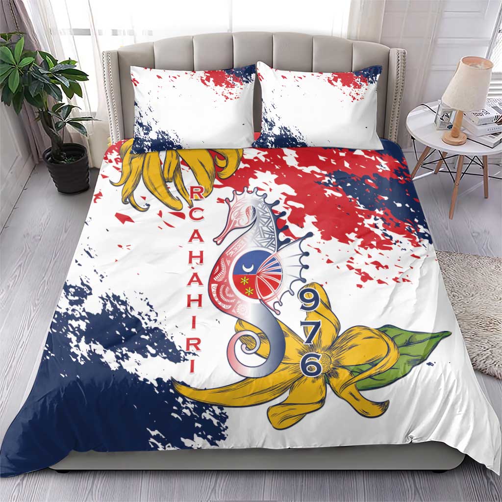 Département de Mayotte Bedding Set Ra Hachiri 976 Map With Ylang Ylang LT15