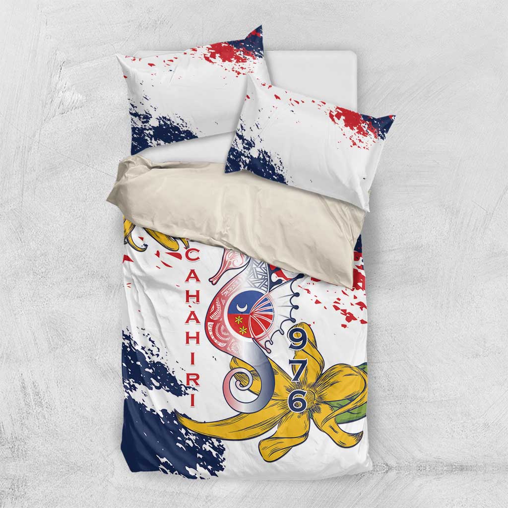 Département de Mayotte Bedding Set Ra Hachiri 976 Map With Ylang Ylang LT15