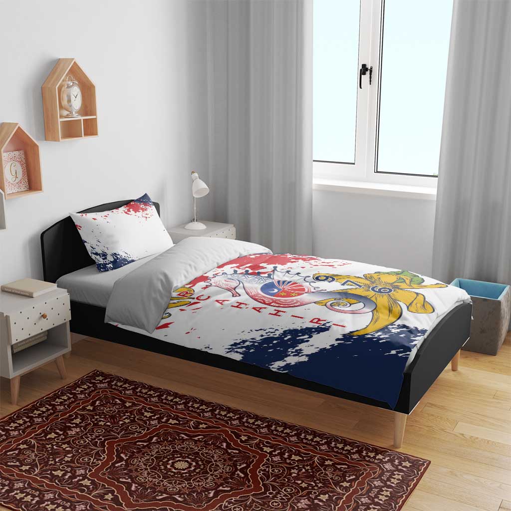 Département de Mayotte Bedding Set Ra Hachiri 976 Map With Ylang Ylang LT15