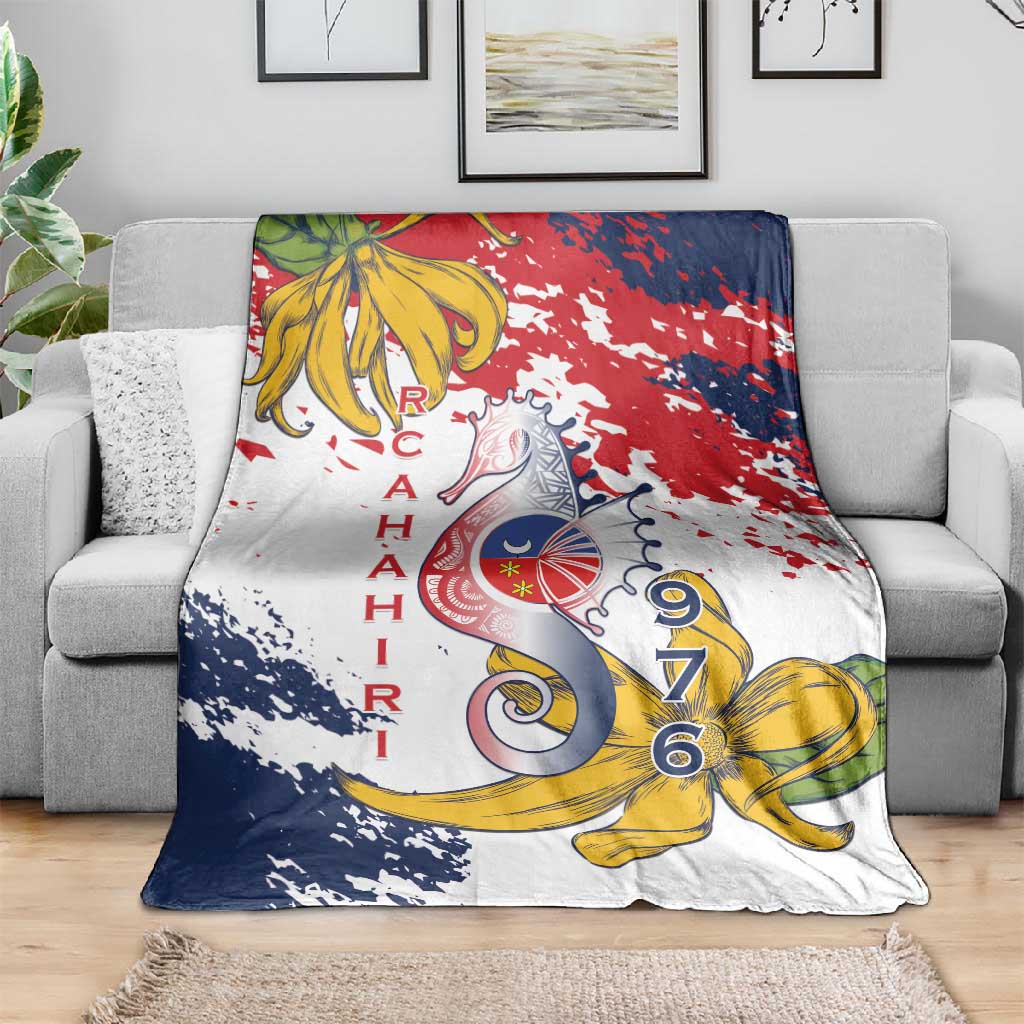 Département de Mayotte Blanket Ra Hachiri 976 Map With Ylang Ylang LT15