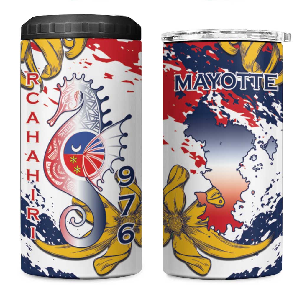 Département de Mayotte 4 in 1 Can Cooler Tumbler Ra Hachiri 976 Map With Ylang Ylang LT15