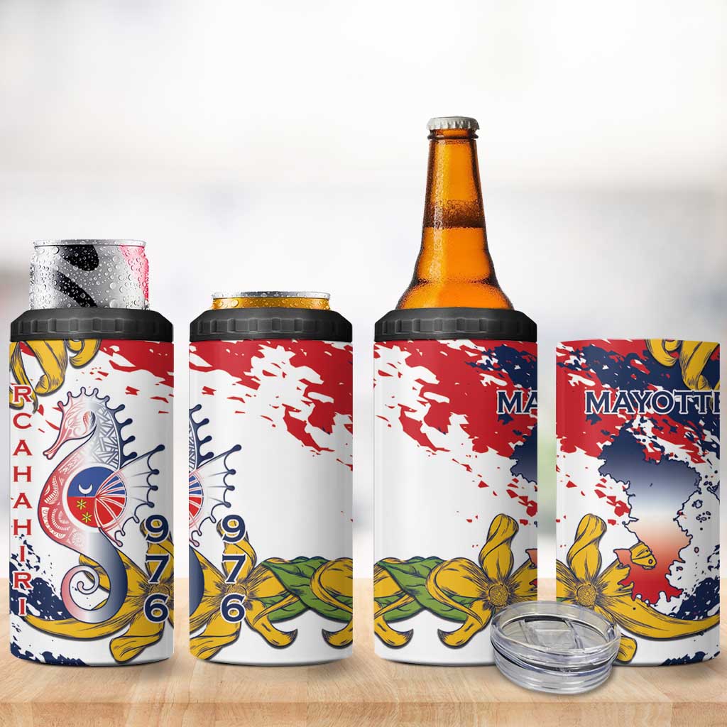 Département de Mayotte 4 in 1 Can Cooler Tumbler Ra Hachiri 976 Map With Ylang Ylang LT15