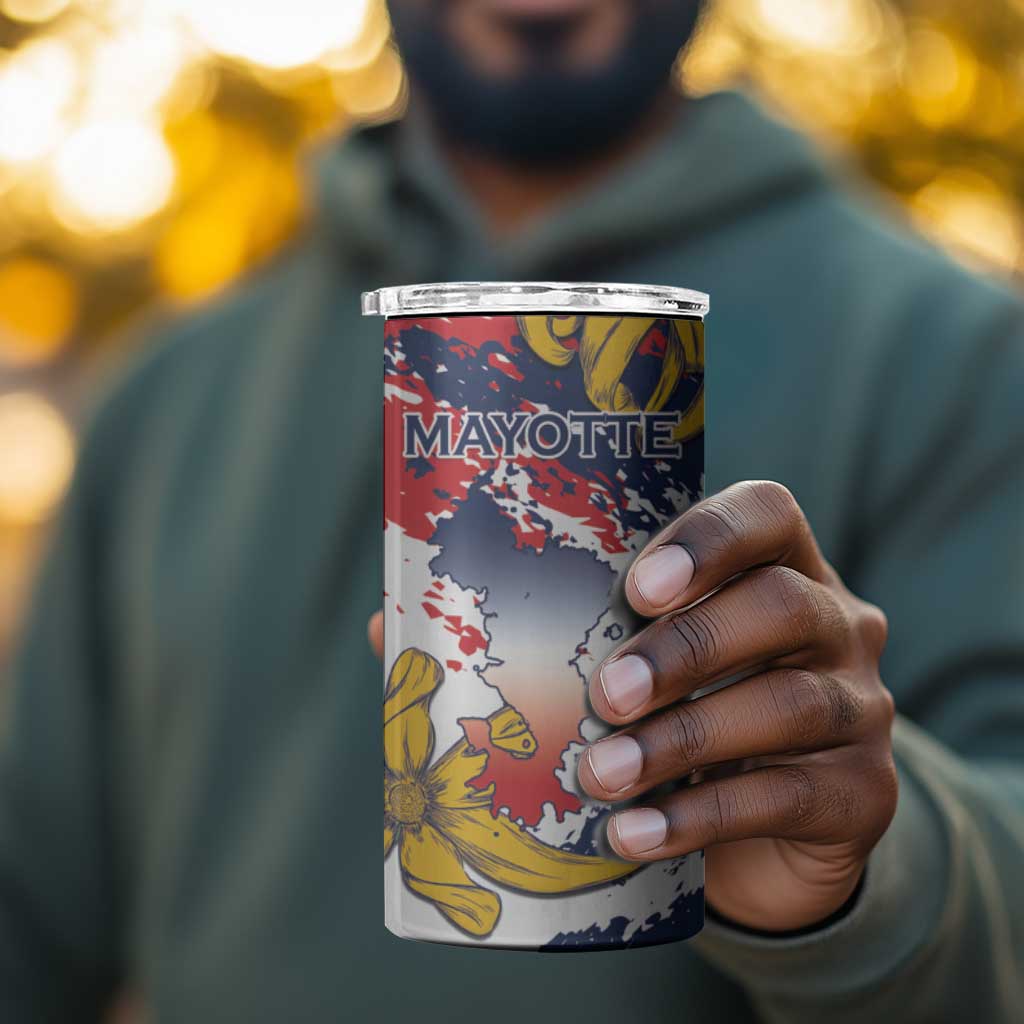 Département de Mayotte 4 in 1 Can Cooler Tumbler Ra Hachiri 976 Map With Ylang Ylang LT15