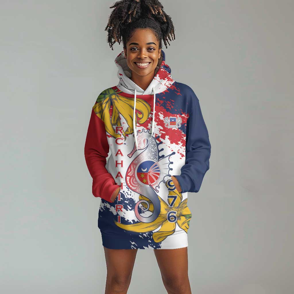 Département de Mayotte Hoodie Dress Ra Hachiri 976 Map With Ylang Ylang LT15