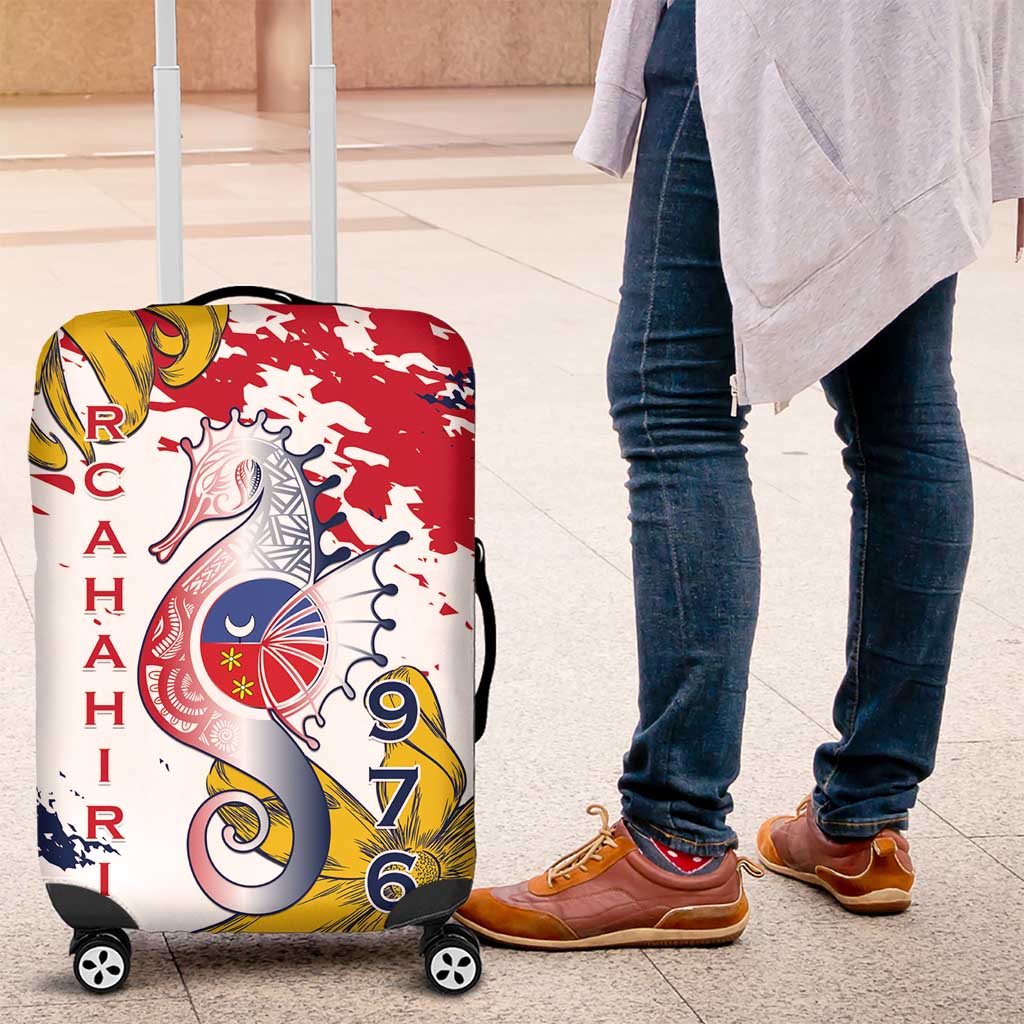Ra Hachiri 976 Luggage Cover Mayotte Map With Ylang Ylang LT15