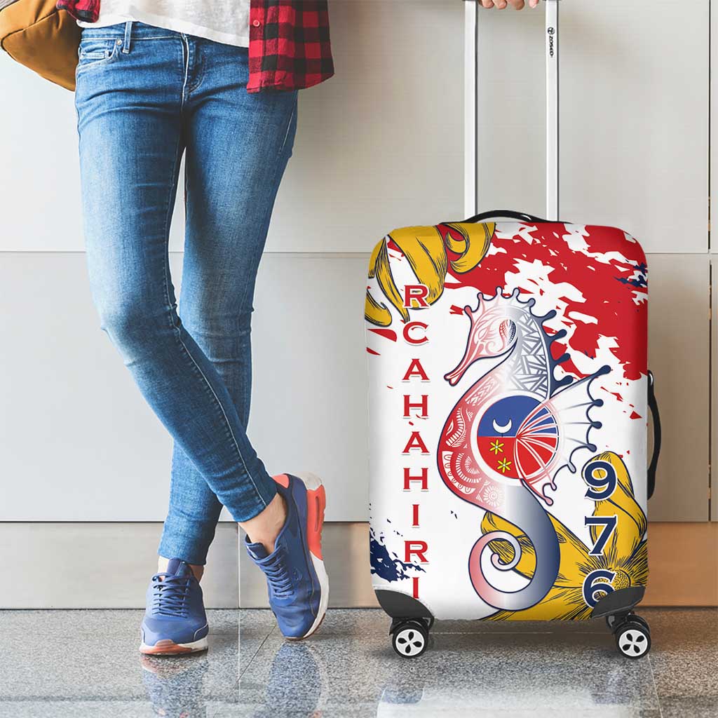 Ra Hachiri 976 Luggage Cover Mayotte Map With Ylang Ylang LT15