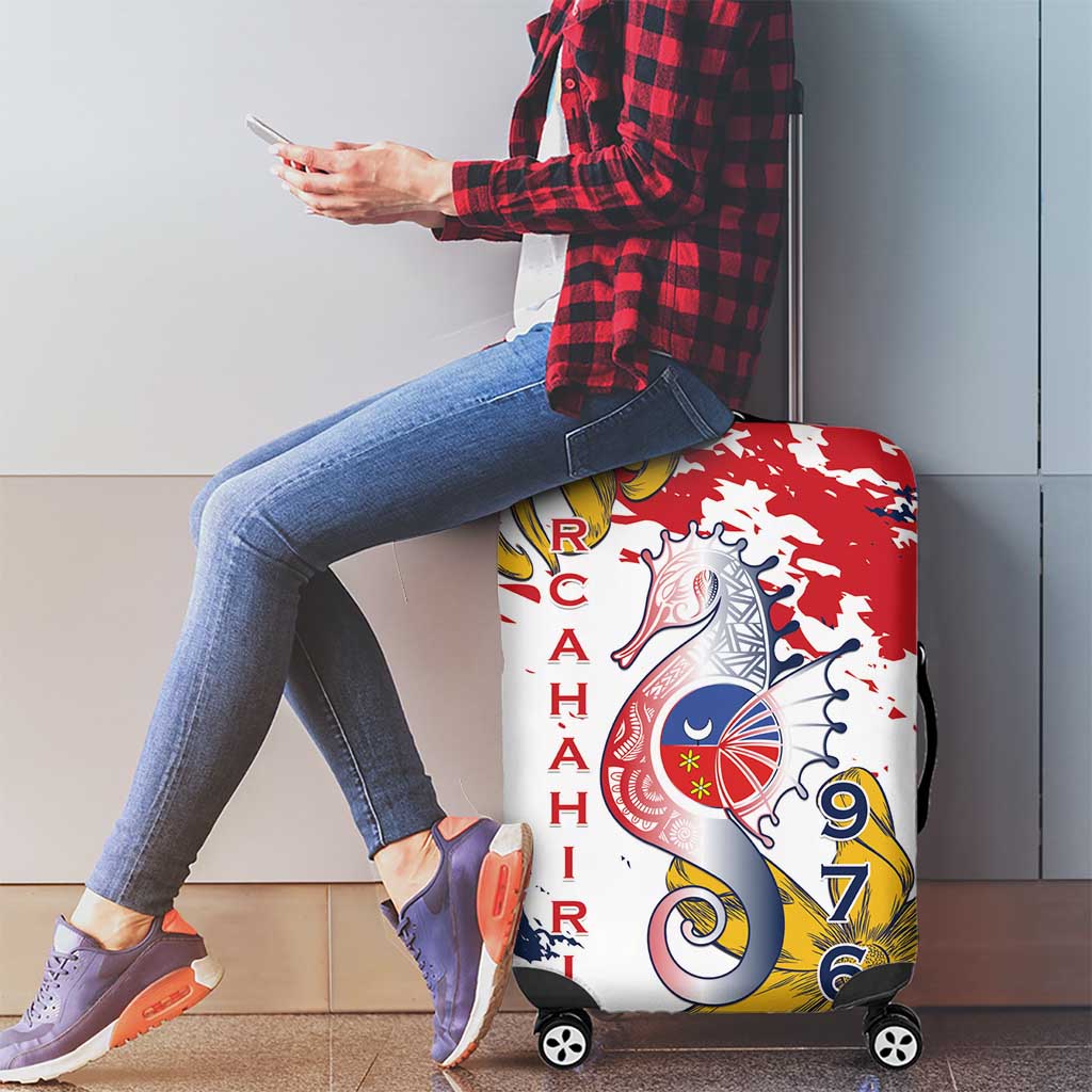Ra Hachiri 976 Luggage Cover Mayotte Map With Ylang Ylang LT15