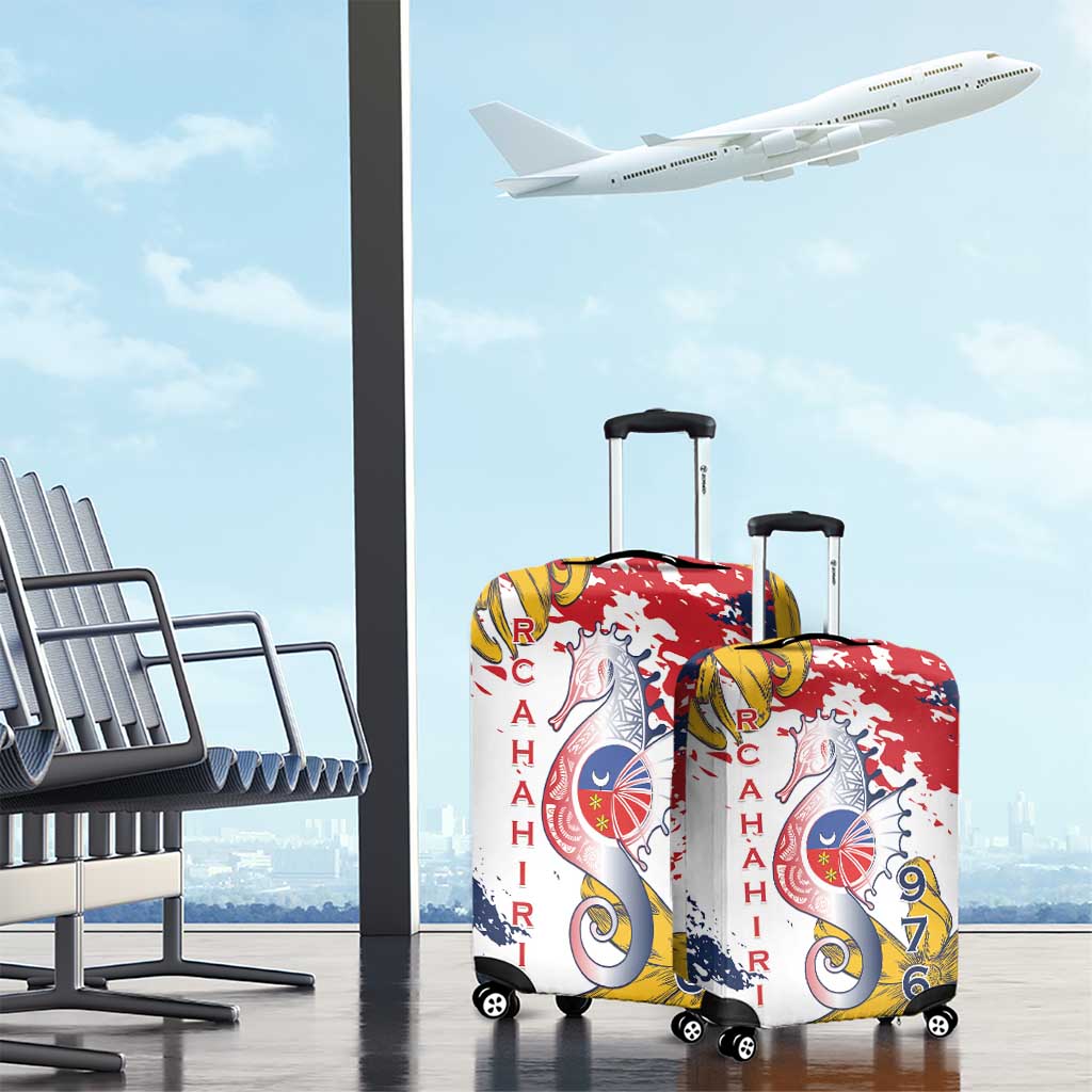 Ra Hachiri 976 Luggage Cover Mayotte Map With Ylang Ylang LT15