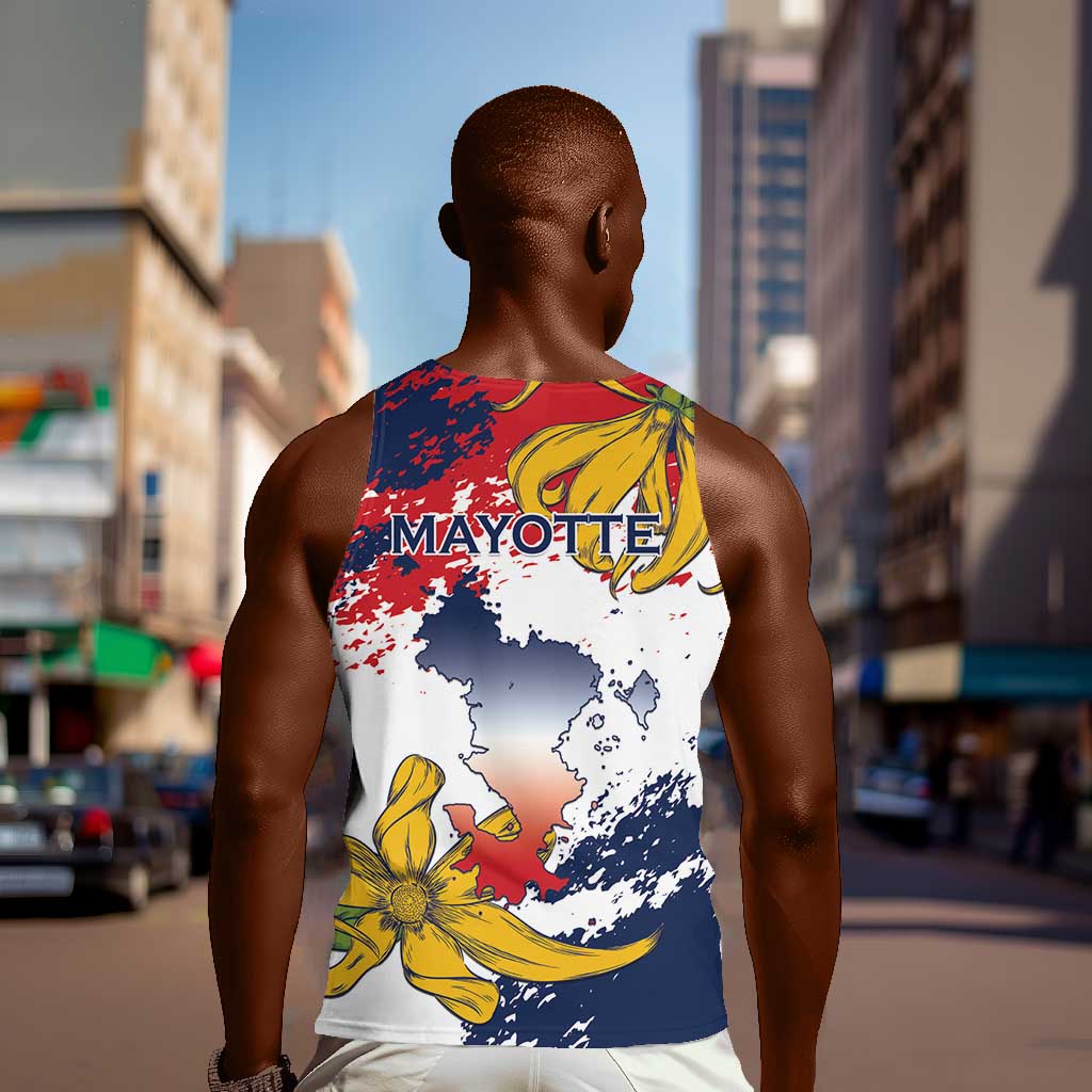 Département de Mayotte Men Tank Top Ra Hachiri 976 Map With Ylang Ylang LT15