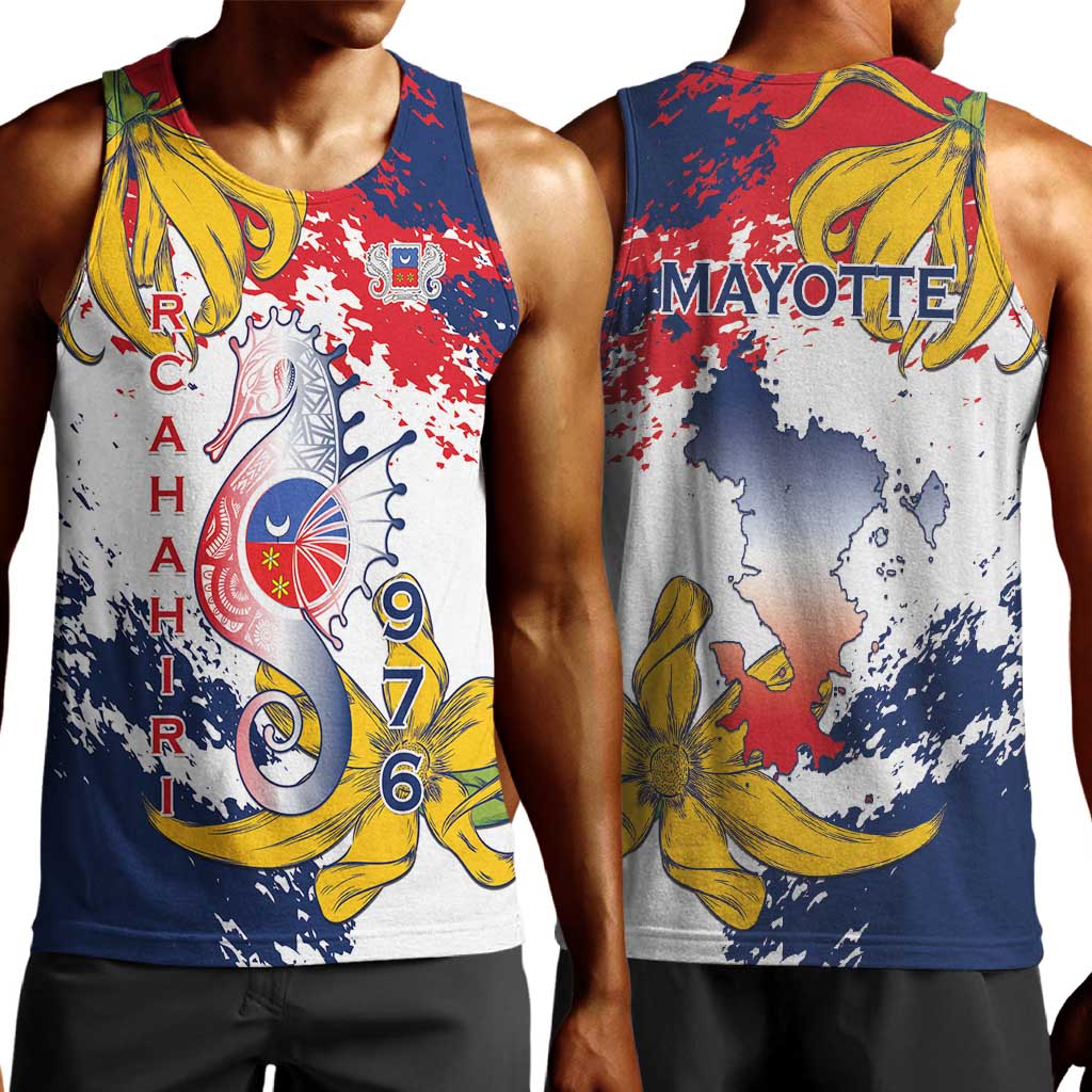 Département de Mayotte Men Tank Top Ra Hachiri 976 Map With Ylang Ylang LT15
