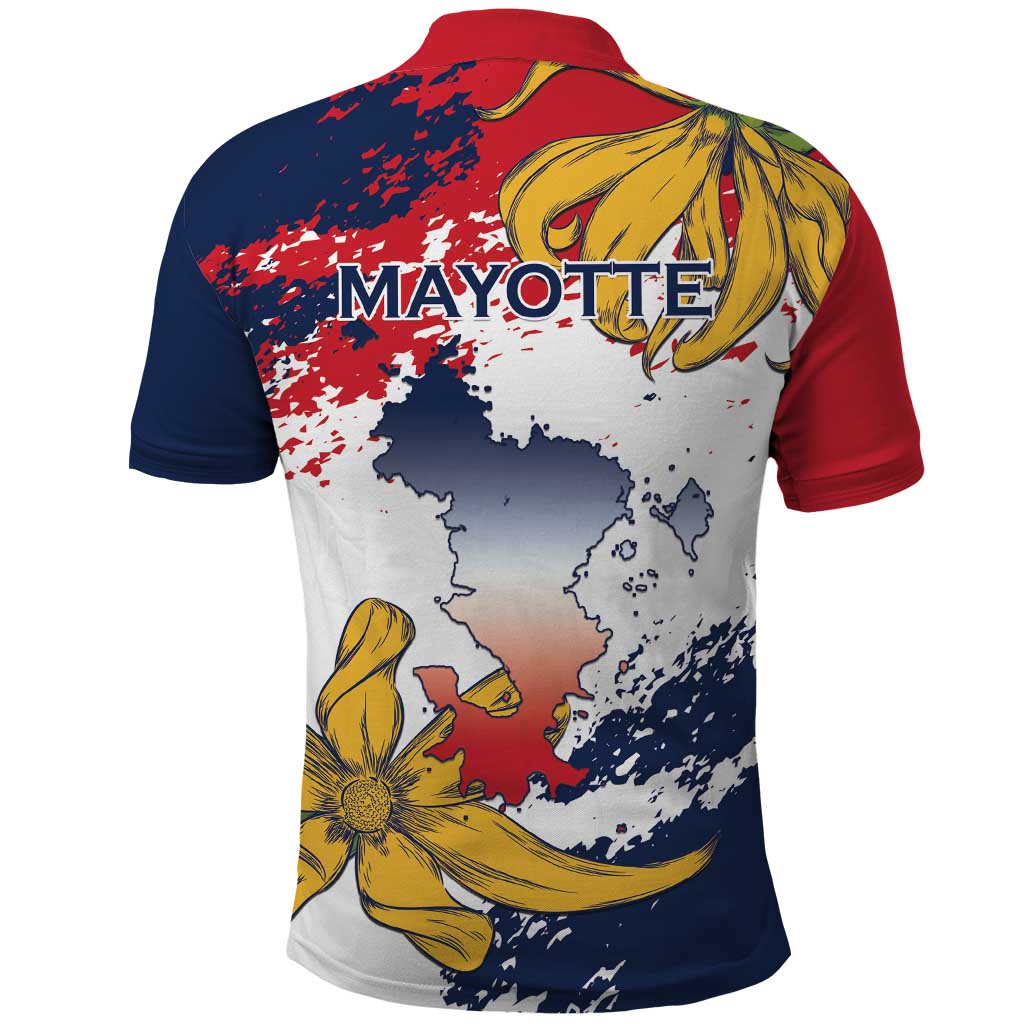 Ra Hachiri 976 Polo Shirt Mayotte Map With Ylang Ylang LT15