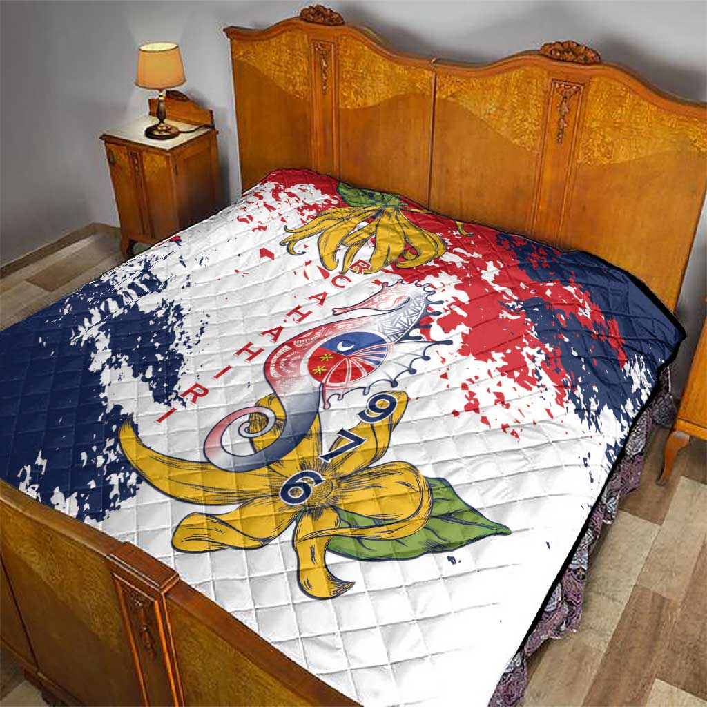 Département de Mayotte Quilt Ra Hachiri 976 Map With Ylang Ylang LT15