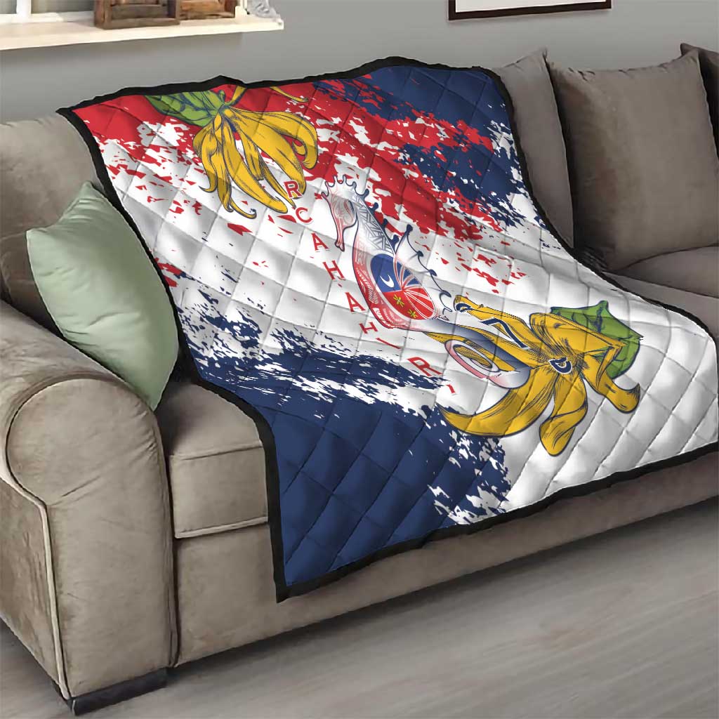 Département de Mayotte Quilt Ra Hachiri 976 Map With Ylang Ylang LT15