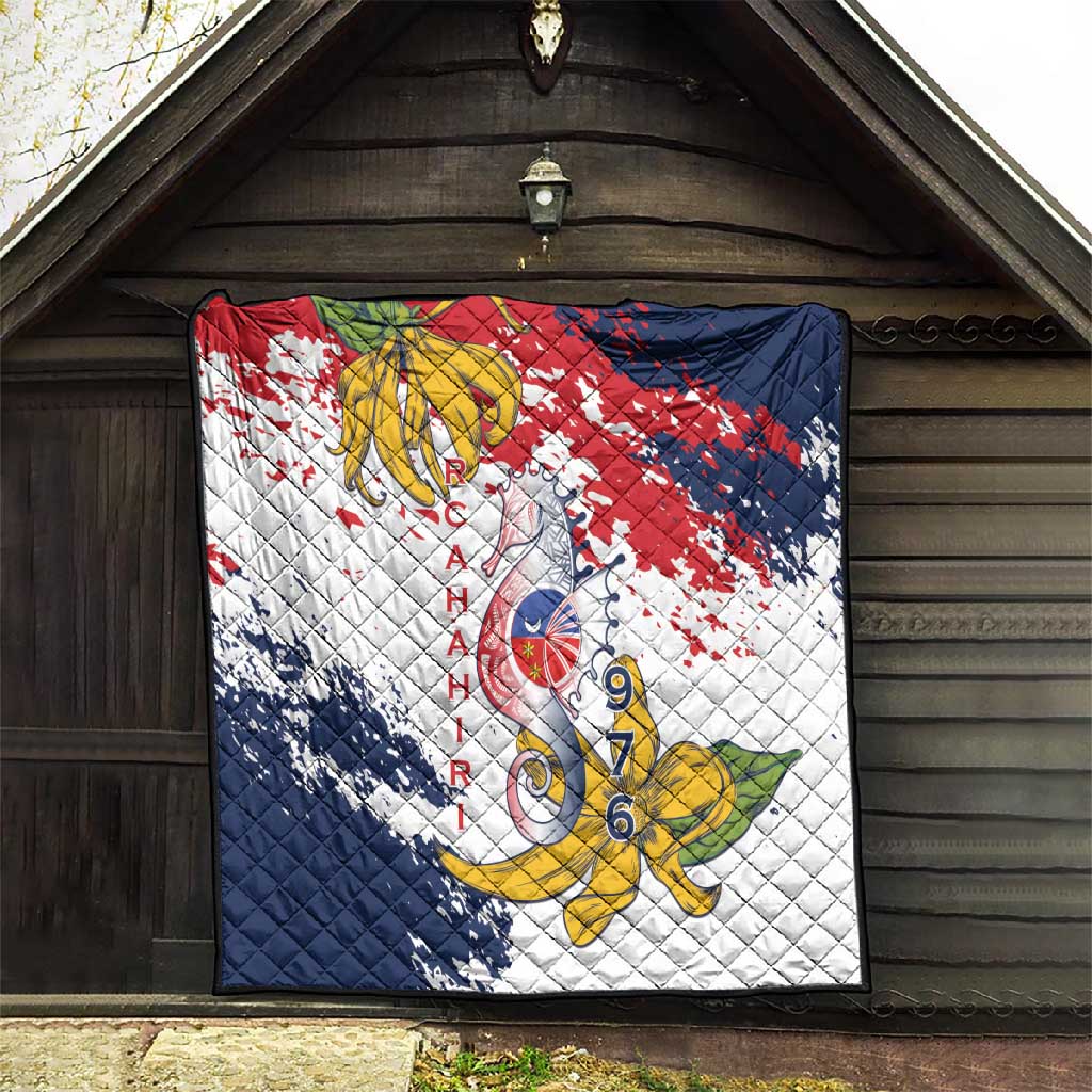 Département de Mayotte Quilt Ra Hachiri 976 Map With Ylang Ylang LT15