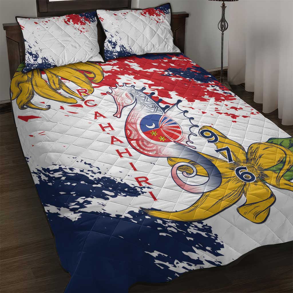 Département de Mayotte Quilt Bed Set Ra Hachiri 976 Map With Ylang Ylang LT15