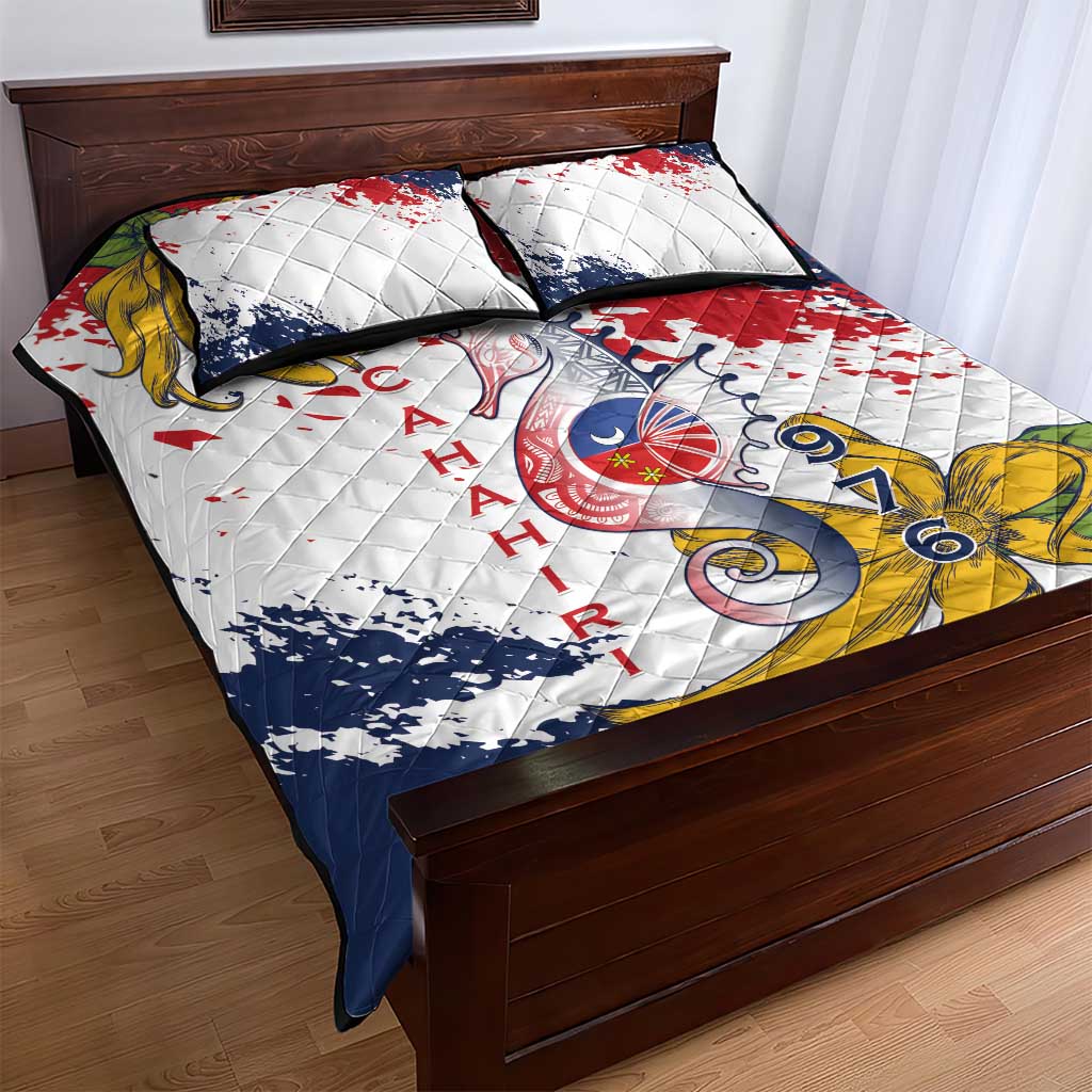 Département de Mayotte Quilt Bed Set Ra Hachiri 976 Map With Ylang Ylang LT15