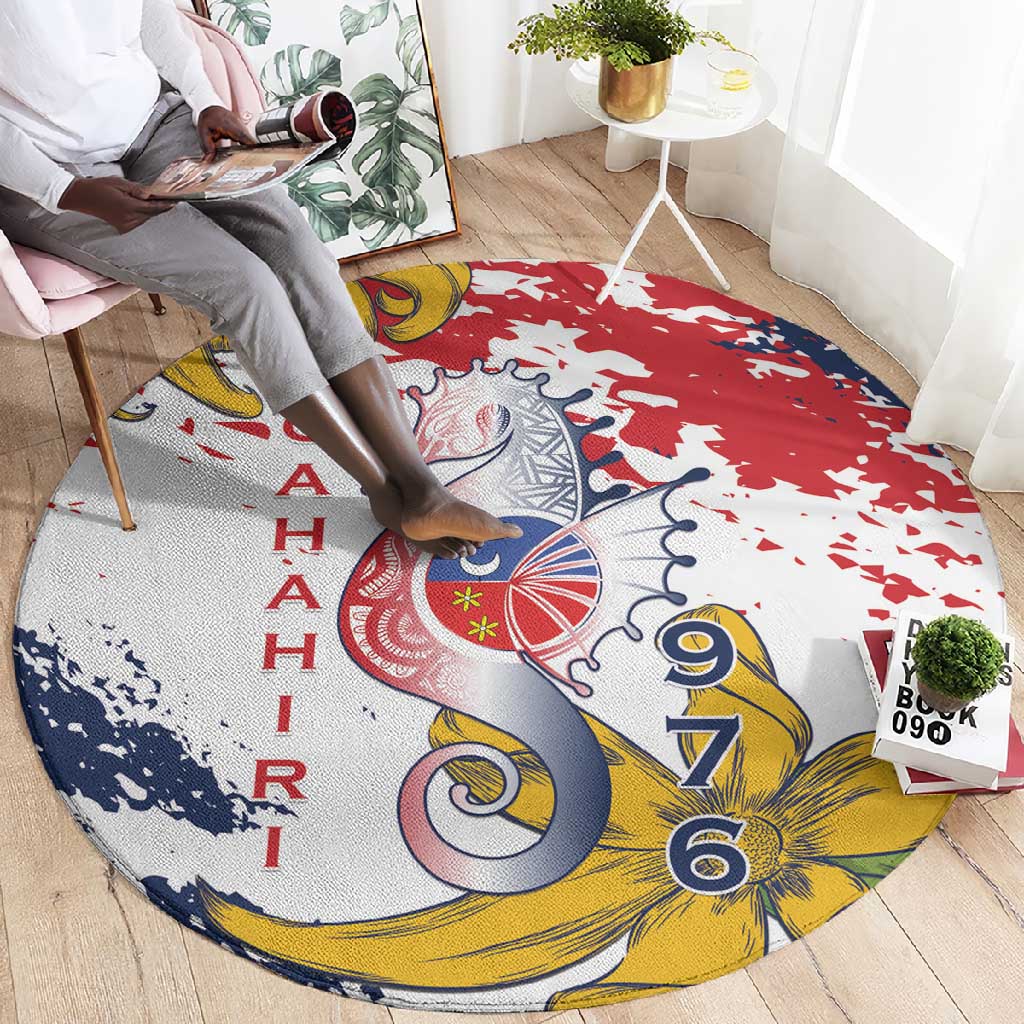 Département de Mayotte Round Carpet Ra Hachiri 976 Map With Ylang Ylang LT15