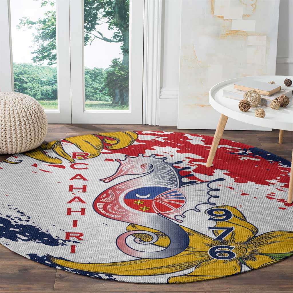 Département de Mayotte Round Carpet Ra Hachiri 976 Map With Ylang Ylang LT15