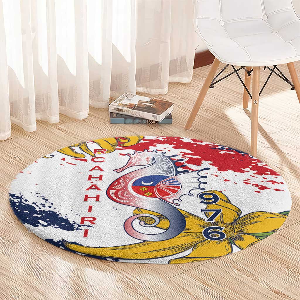 Département de Mayotte Round Carpet Ra Hachiri 976 Map With Ylang Ylang LT15