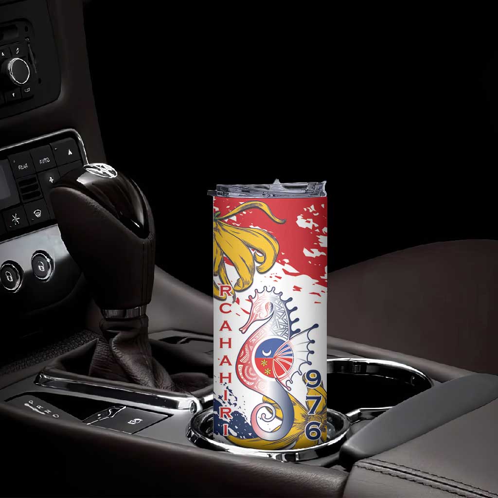 Département de Mayotte Skinny Tumbler Ra Hachiri 976 Map With Ylang Ylang LT15