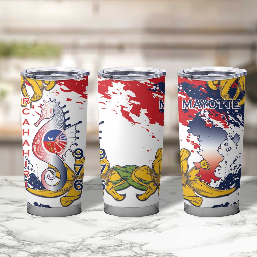 Département de Mayotte Tumbler Cup Ra Hachiri 976 Map With Ylang Ylang LT15