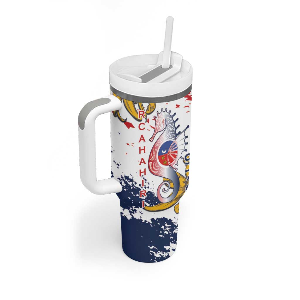 Département de Mayotte Tumbler With Handle Ra Hachiri 976 Map With Ylang Ylang LT15