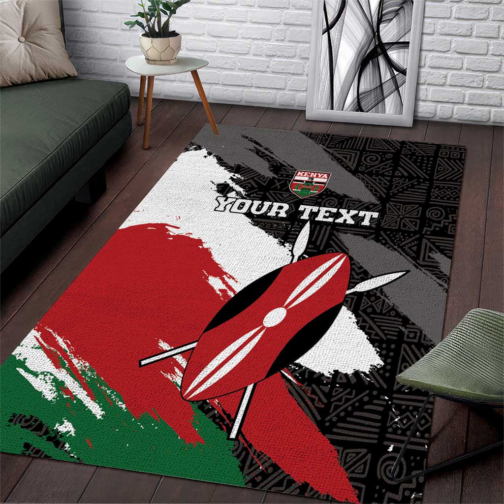 Custom Afro Kenya Area Rug Rugby Sevens - African Pattern LT15
