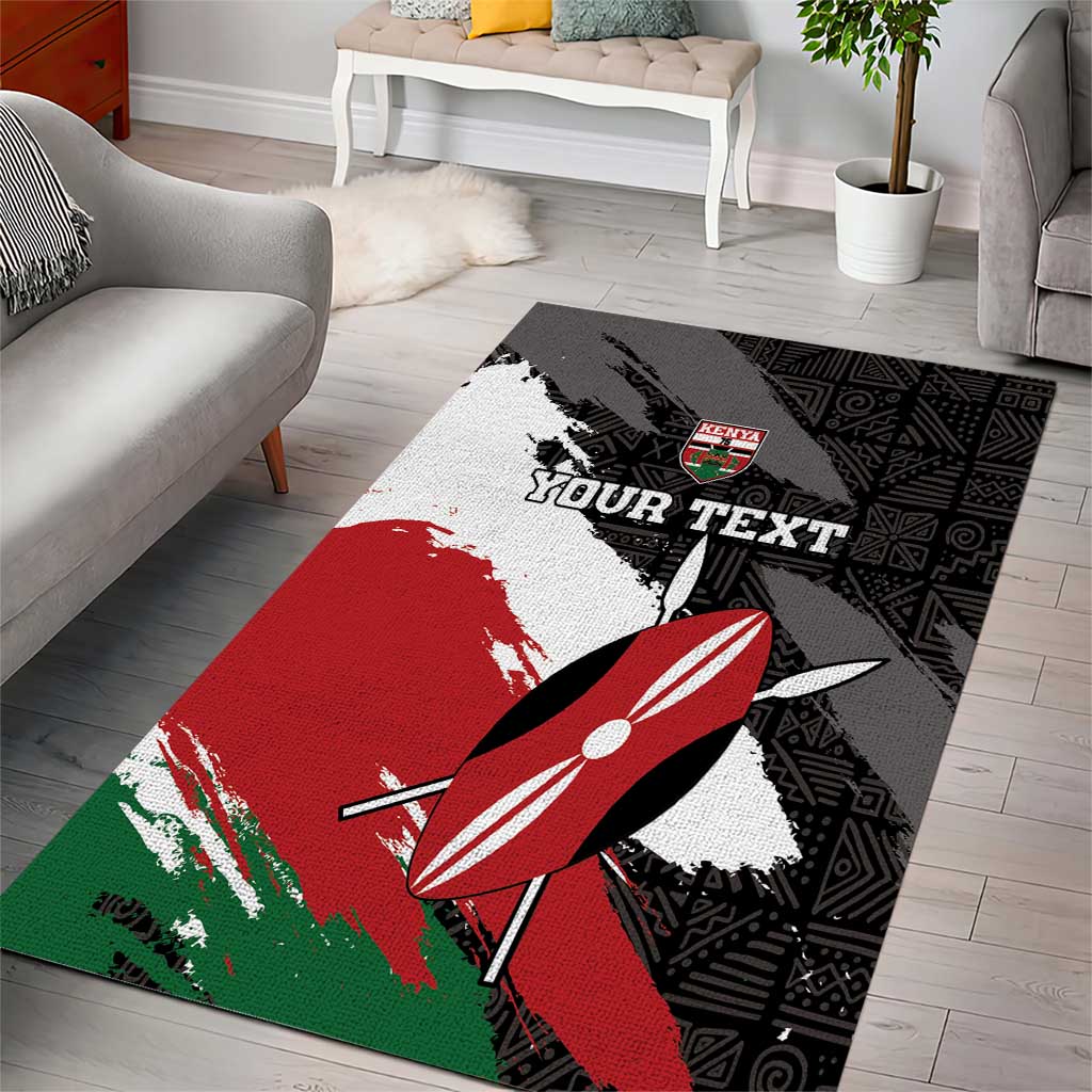 Custom Afro Kenya Area Rug Rugby Sevens - African Pattern LT15