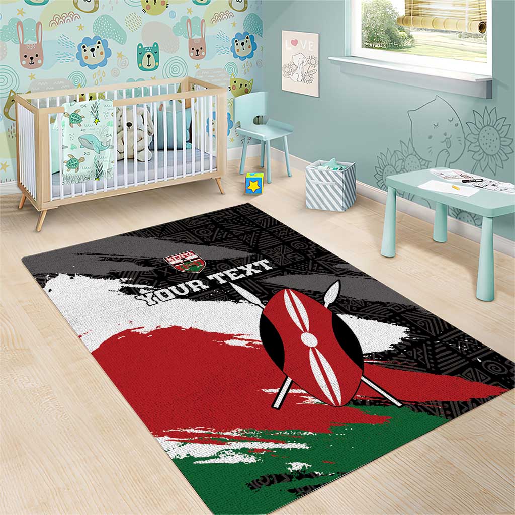 Custom Afro Kenya Area Rug Rugby Sevens - African Pattern LT15