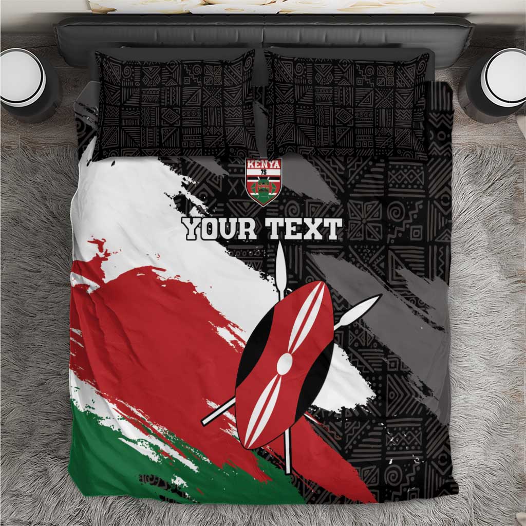 Custom Afro Kenya Bedding Set Rugby Sevens - African Pattern LT15