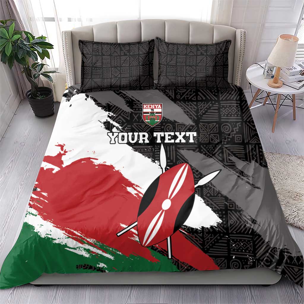 Custom Afro Kenya Bedding Set Rugby Sevens - African Pattern LT15