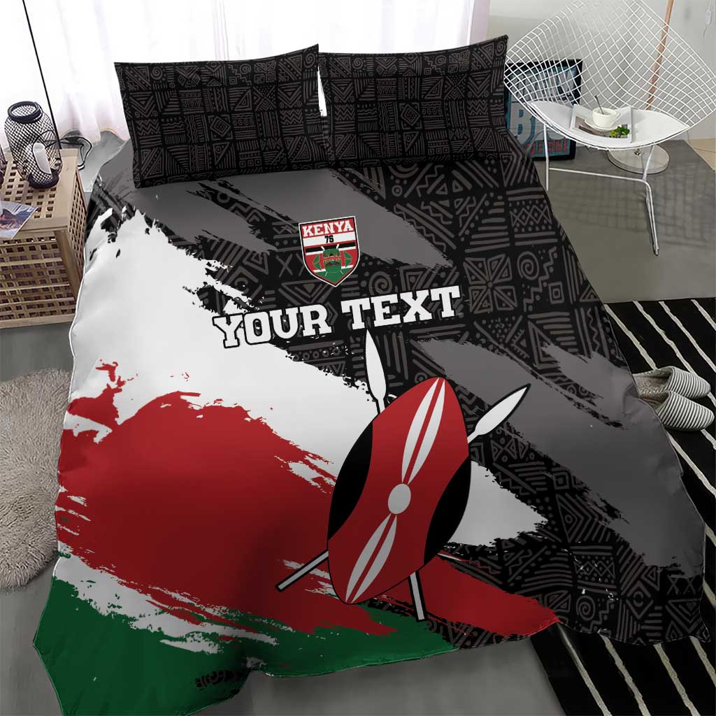 Custom Afro Kenya Bedding Set Rugby Sevens - African Pattern LT15