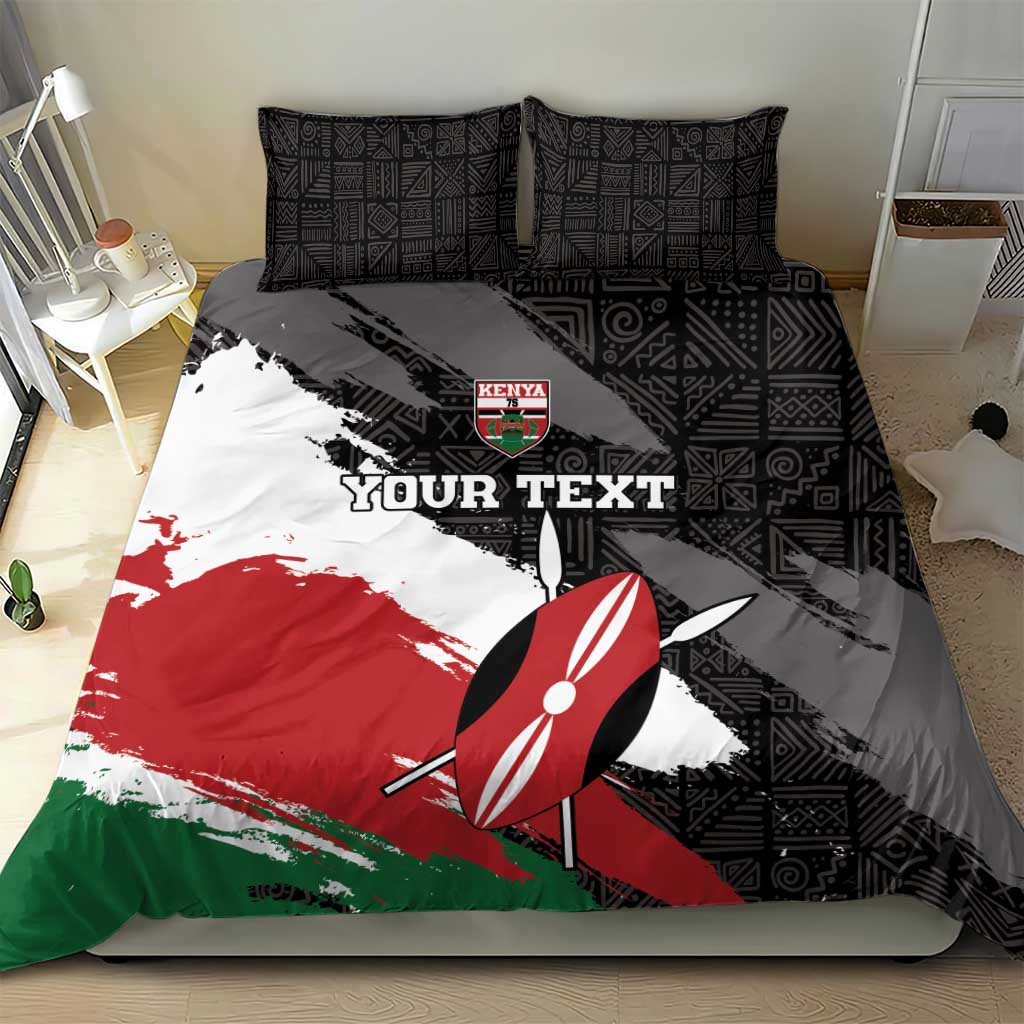 Custom Afro Kenya Bedding Set Rugby Sevens - African Pattern LT15