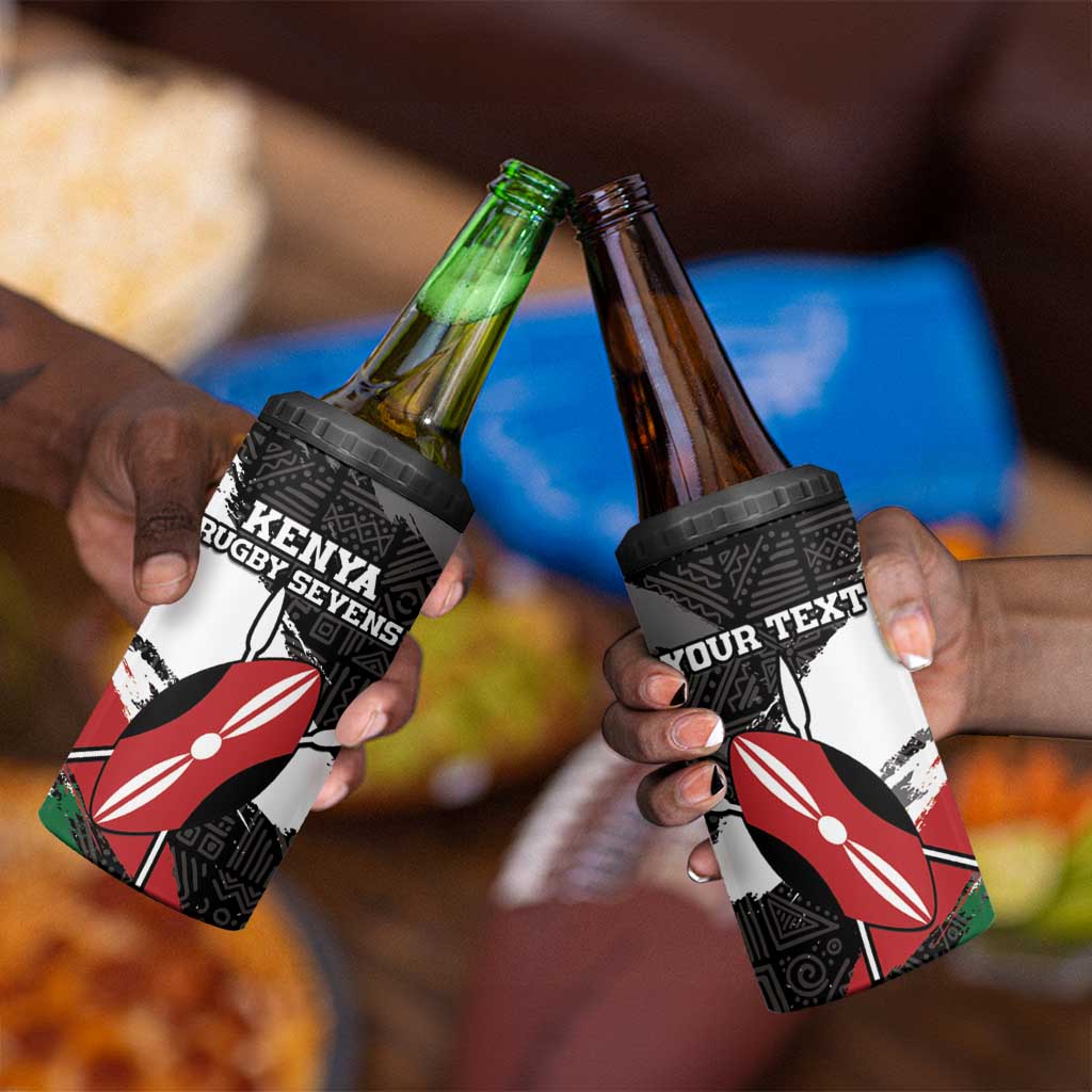 Custom Afro Kenya 4 in 1 Can Cooler Tumbler Rugby Sevens - African Pattern LT15
