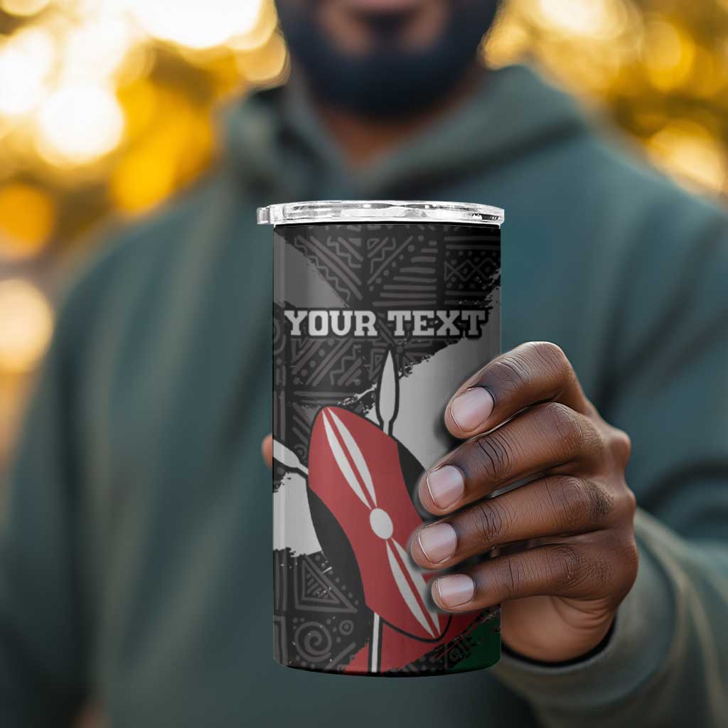Custom Afro Kenya 4 in 1 Can Cooler Tumbler Rugby Sevens - African Pattern LT15