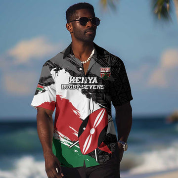 Custom Afro Kenya Hawaiian Shirt Rugby Sevens - African Pattern LT15